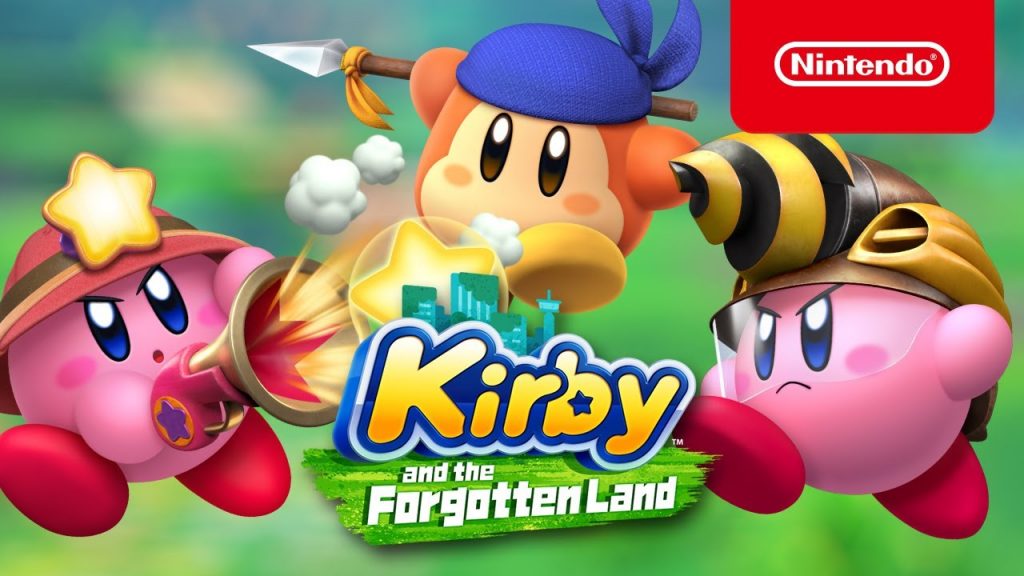 "Kirby and the Forgotten Land - Copy Abilities and Coop" trailer thumbnail image.
