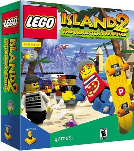 "Lego Island 2: The Brickster's Revenge" game 3D box art.