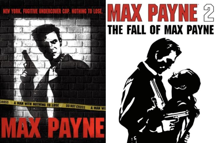 "Max Payne" and "Max Payne 2: The Fall of Max Payne" box arts.