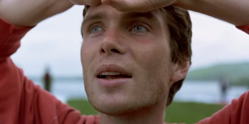 Cillian Murphy looks up hopefully in 28 Days Later.
