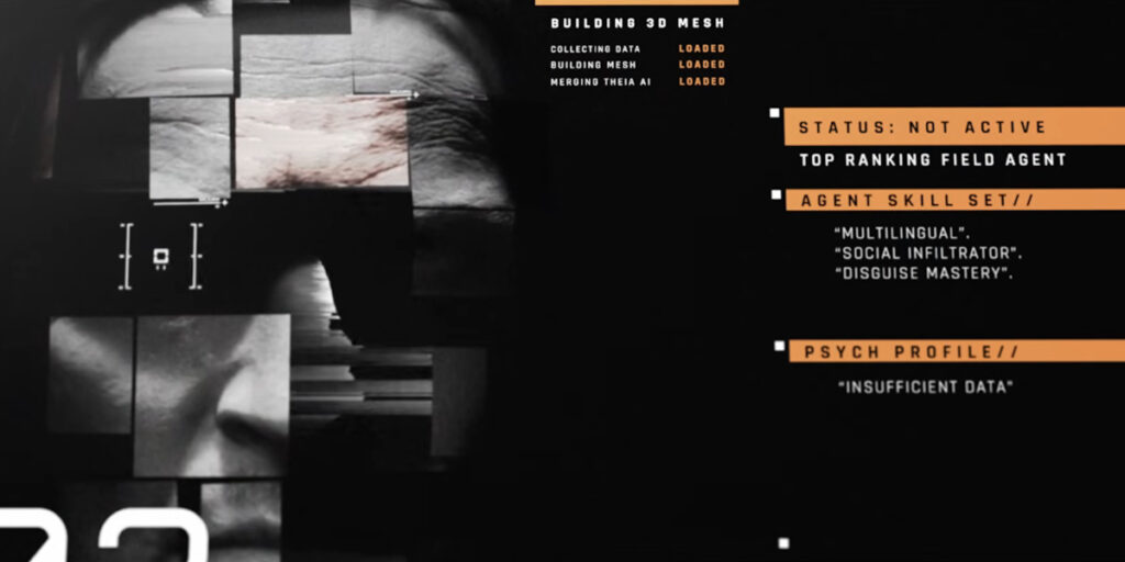 An obscured view of 009's face from 007: First Light.