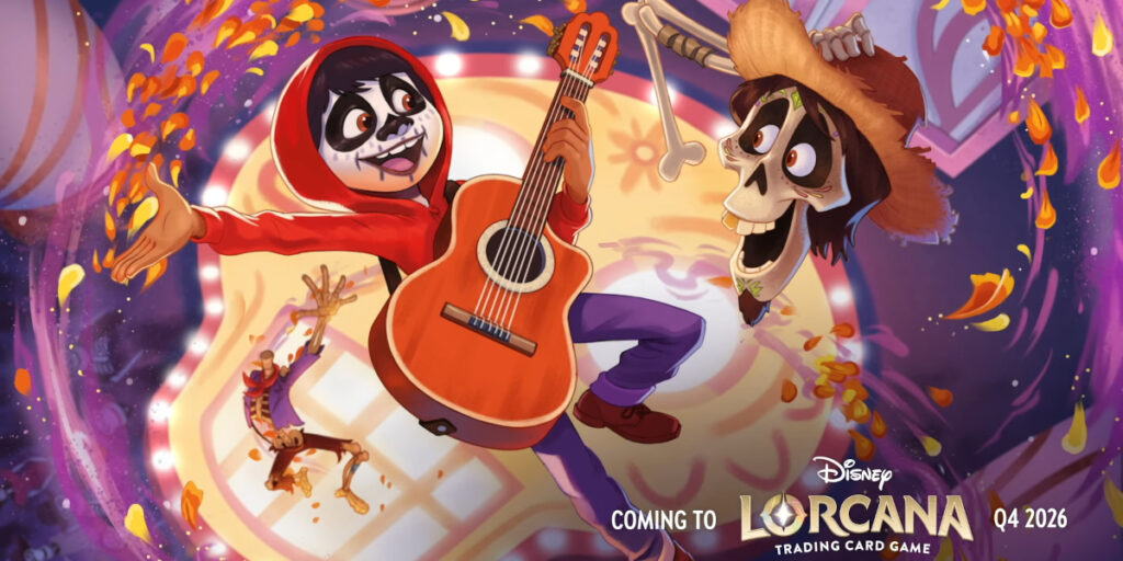 Miguel and Héctor float happily in the afterlife in the teaser art for Disney Lorcana - Expansion 14.