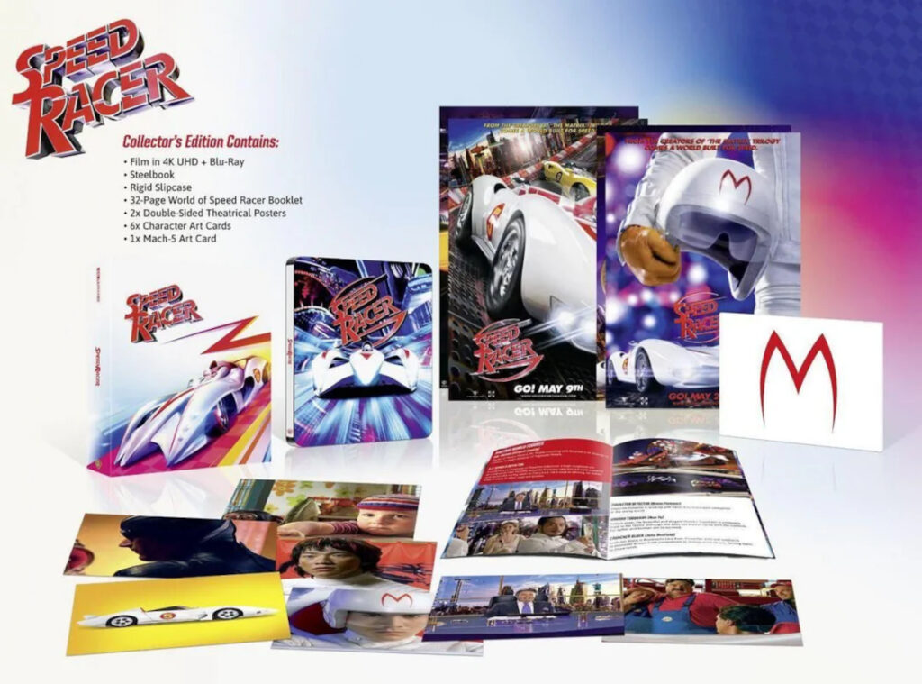 The contents of the Speed Racer UK 4K Collector's Edition.