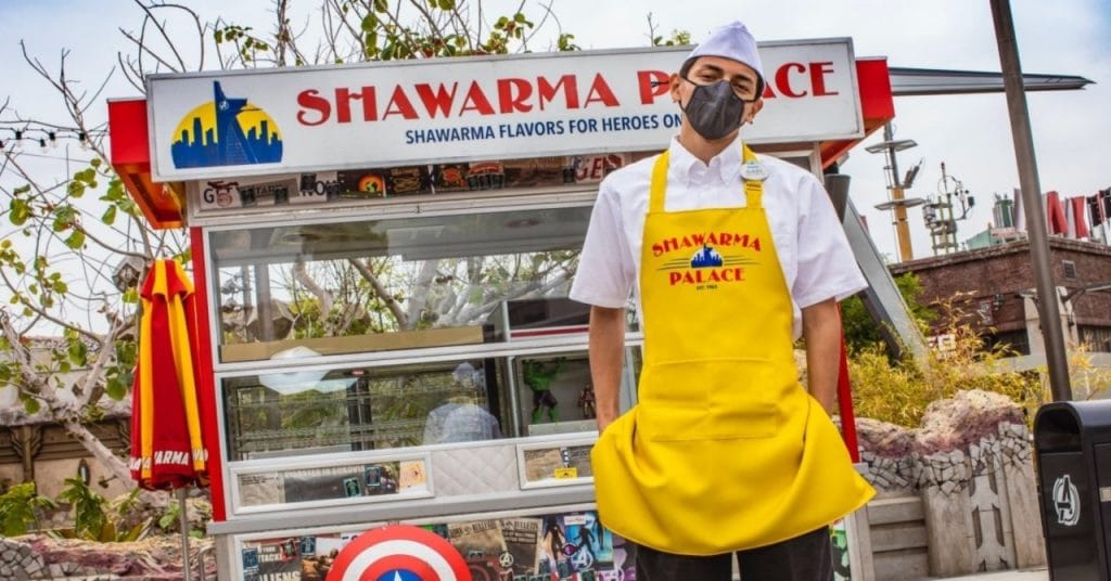Shawarma Palace and food cart guy.