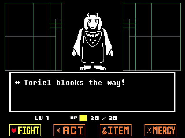 Toriel's battle in Undertale.