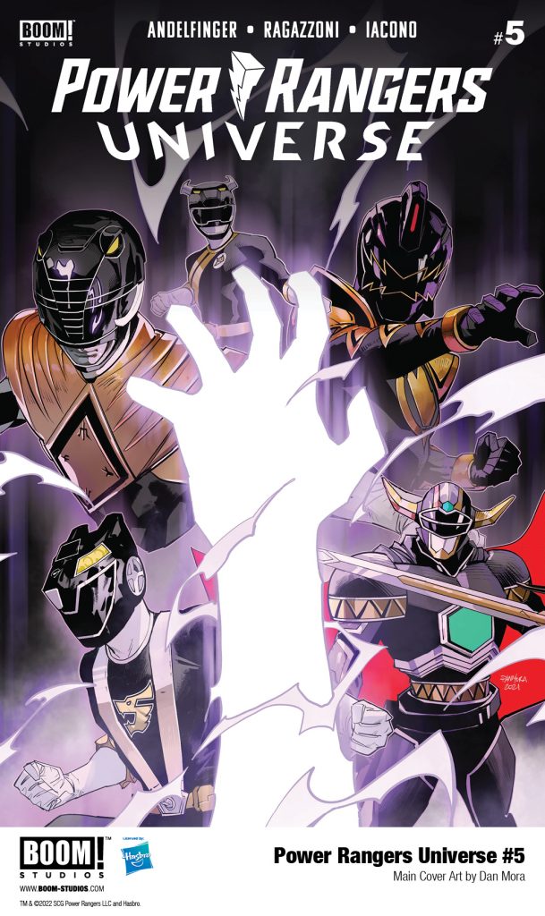 "Power Rangers Universe #5" main cover art by Dan Mora.