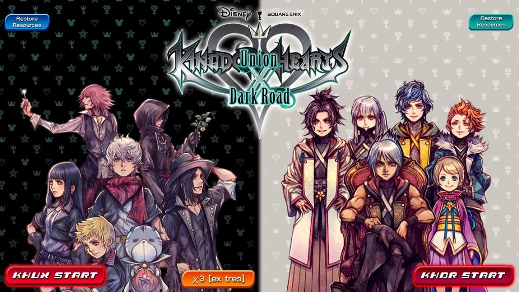 "Kingdom Hearts Union X Dark Road" download screen.