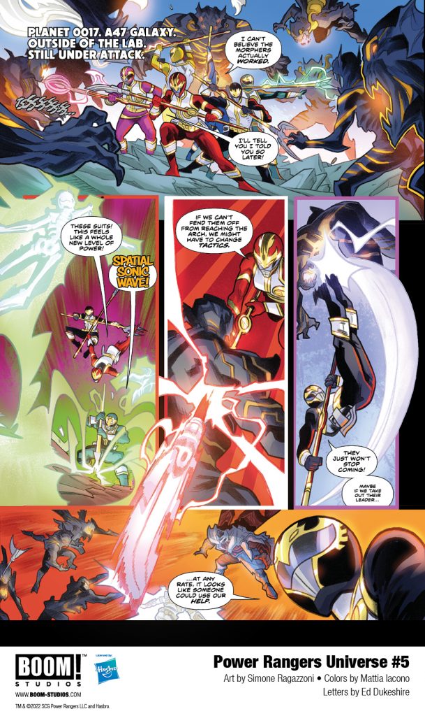 "Power Rangers Universe #5" preview page 1.
