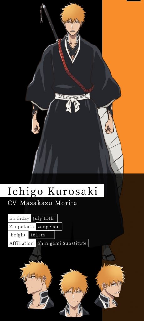 "Bleach: Thousand-Year Blood War" Ichigo Kurosaki character design.