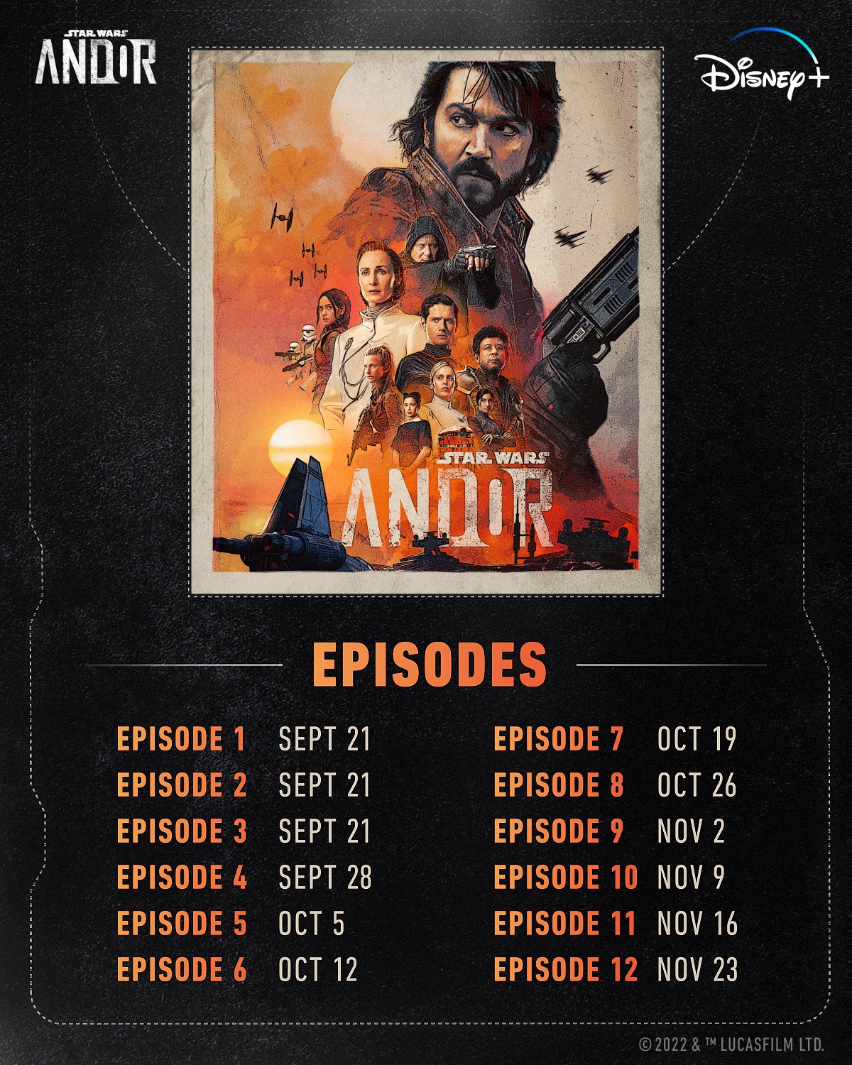 Star Wars: ‘Andor’ Reveals Official Episode Release Schedule