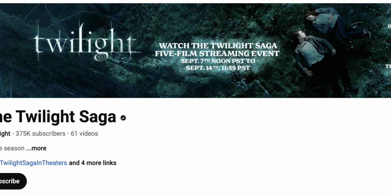 Twilight Saga Free Streaming Event on YouTube Kicks Off September 7
