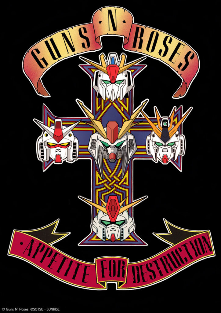 Mobile Suit Gundam Hathaway: The Sorcery of Nymph Circe x Guns N' Roses collab art